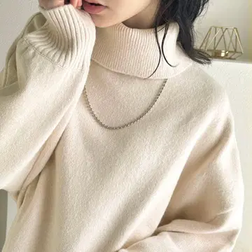 [ 클래식 엘프 ] 천축 편직 터틀넥 압축 니트 풀오버