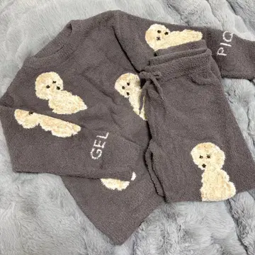 새상품 토이 푸들 자카드 풀오버 상하의 세트