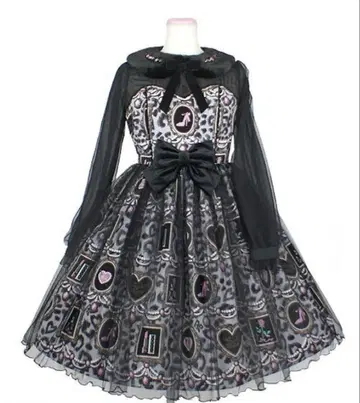 Angelic Pretty Girly Leopard 원피스 그레이