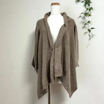 새상품급 shuca 변형 니트 가디건 드레이프 판초 울 혼방 실크