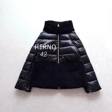 HERNO | 정가 17만 인기 모델 에코 퍼 숏 다운 블랙 42