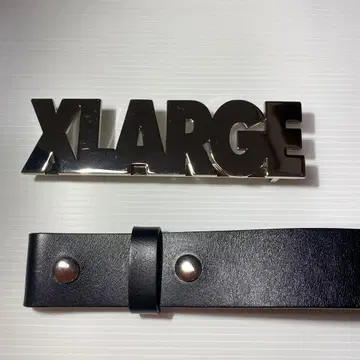 [ XLARGE ] 로고 버클 벨트 블랙 실버