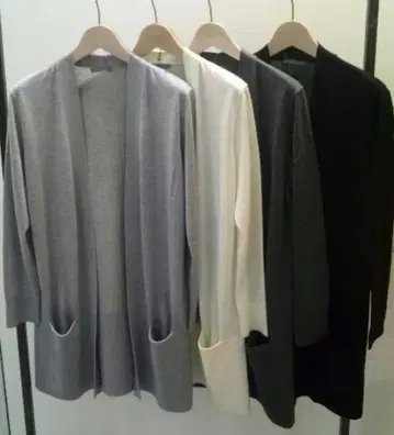 띠어리 럭스 롱 가디건 가디건 그레이 울