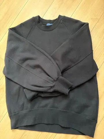 SHIPS 오가닉 코튼 래글런 맨투맨 L 사이즈 블랙