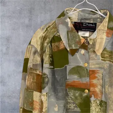 패턴 셔츠 구제 의류 프랑스산 빈티지 Guy Dubois