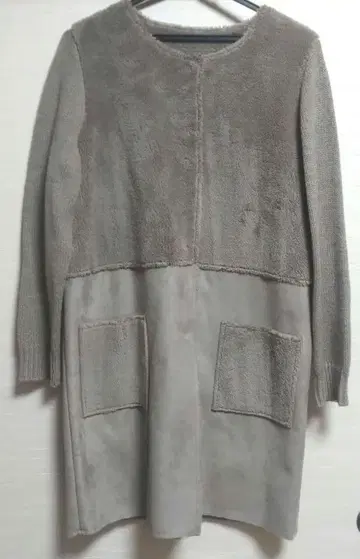 여성용 롱 코트 아우터 스웨이드 니트 이소재 L 사이즈 가을/겨울