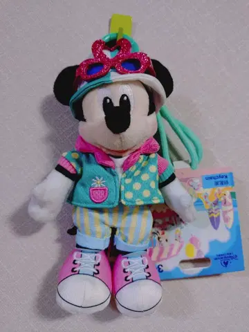 상하이 디즈니 미키 봉제 인형 키체인 키링 2025 여름
