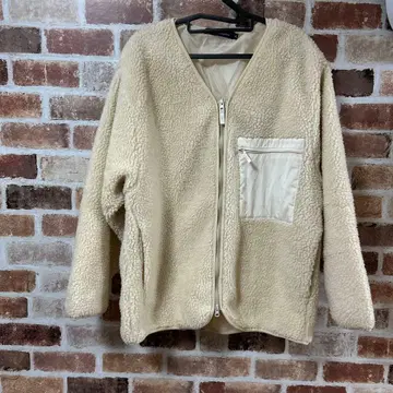 (NEVER)Aquietso XL 베이지 플리스 자켓
