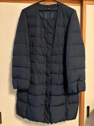 네이비 퀼팅 다운 자켓