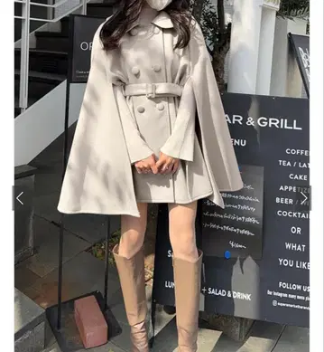 벨트 포함 케이프 코트 [ze762]