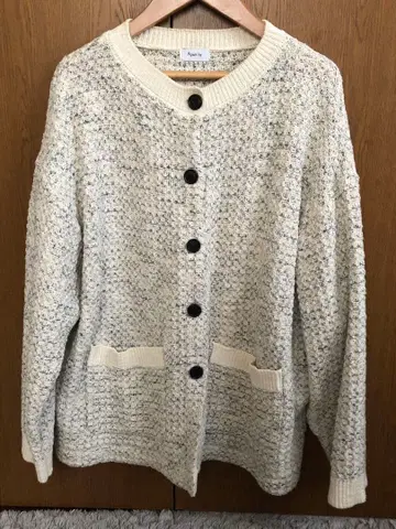 Apart by 라메 트위드 니트 가디건 아이보리 [ 새상품급 ]