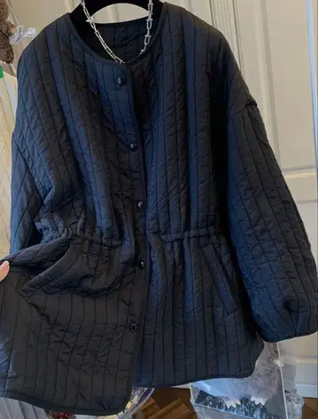 블랙 퀼팅 자켓 오버 사이즈 XL