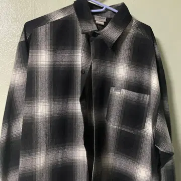 갸루 탑 플란넬 셔츠 블랙 화이트 체크