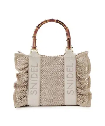 snidel 프릴 내추럴 로고 대나무 백