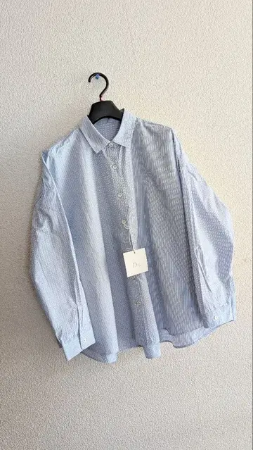 [ 새상품/미사용 ] D/d 블루 & 화이트 스트라이프 셔츠 튜닉 일본제
