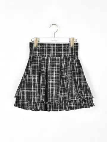 새상품급 evelyn 트위드 더블 플레어 스커트