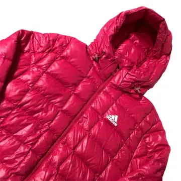 adidas 다운 자켓 후드티 초경량 방한 가을 겨울용 핑크 M