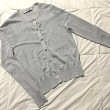 1LOULOU WILLOUGHBY 라메 가디건 비쥬 버튼 실버