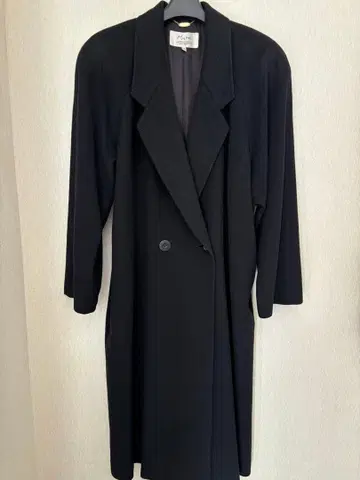 캐시미어 더블 브레스트 롱 코트 블랙 L