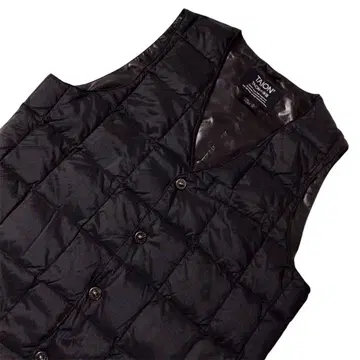 TAION 다운 베스트 초경량 방한 블랙 S 새상품급