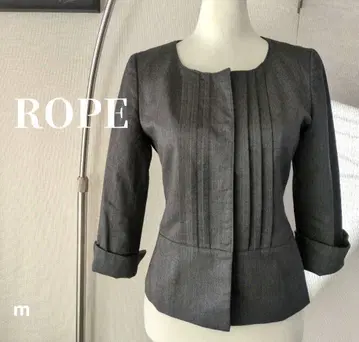 [일본제] 로페 미 실루엣 노카라 자켓 안감 핑크 스트라이프