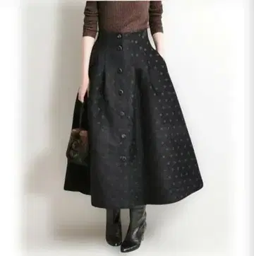 IENA LA BOUCLE 몰드 도트 프론트 오픈 스커트 볼륨 스커트