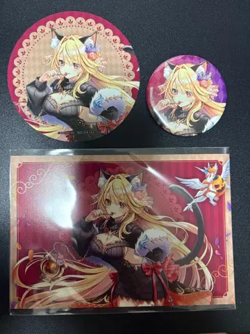 화이트 고양이 시에라 캔뱃지 코스터 엽서