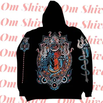 어둠 속에서 빛나는 남성용 후드티 Shiva 시바신 디자인
