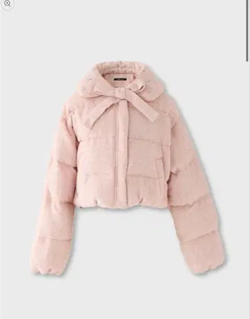 mmeeme Ribbon tweed short down jacket