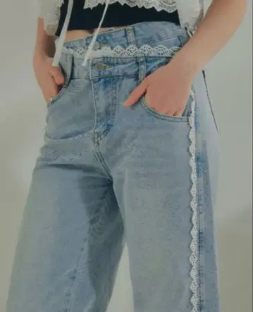 아지메 허리 레이스 데님 ECREL