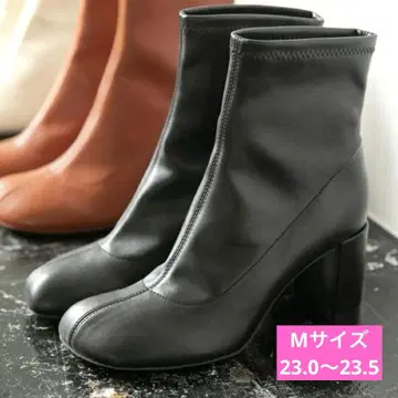 로리즈팜 스트레치 힐 부츠 가죽 스퀘어토 23 23.5