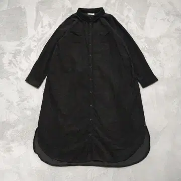 시삼 공방 코듀로이 셔츠 원피스 브라운 오가닉 코튼