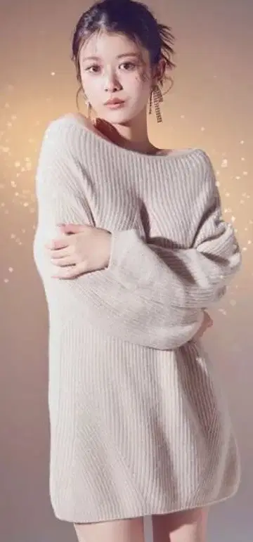 snidel 그레이 라쿤 미니 니트 원피스