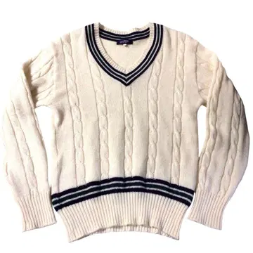 90s 아동 니트 스웨터 미색 L 빈티지