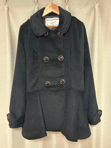 Emsexcite 블랙 더블 브레스트 코트