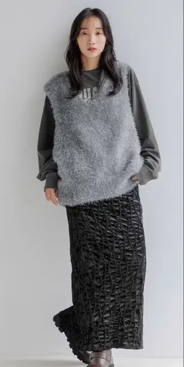 LOWRYSFARM 버튼 샤기 베스트 미사용 새상품