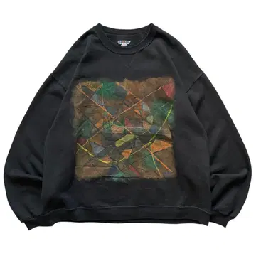 90s JERZEES by RUSSELL 아트 프린트 맨투맨 구제 의류