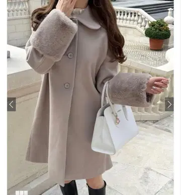 퍼 슬리브 미들 코트 [ze756]