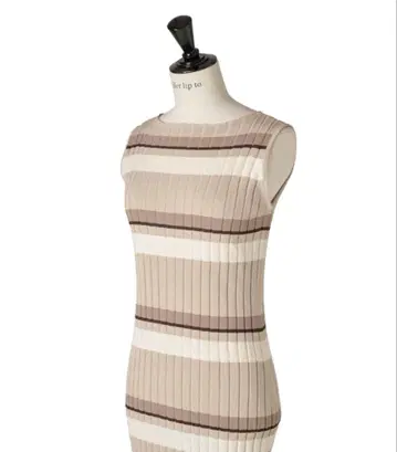 하립투 Cotton Striped Ribbed Knit Dress