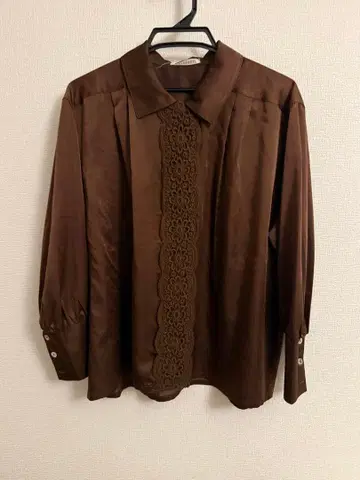 브라운 긴팔 셔츠 빈티지