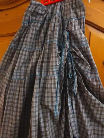 원더풀 월드 오리지널 체크 스커트 택업 리본 블루 계열