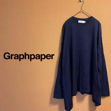 [ Graphpaper ] 긴팔 플레어 티셔츠 네이비 FREE 사이즈