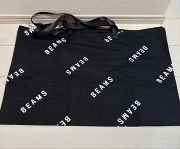 BEAMS 블랙 에코백 로고