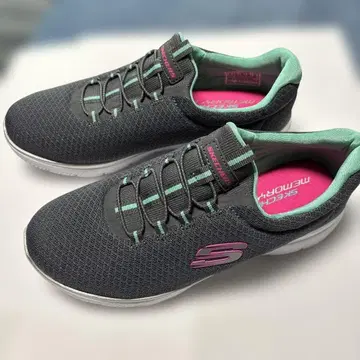 스케쳐스 메모리폼 스니커즈 그레이/민트