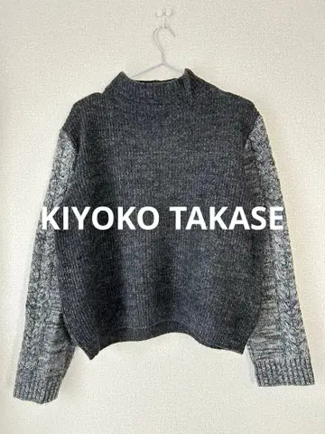 K.T 키요코 타카세 그레이 터틀넥 니트 스웨터 M