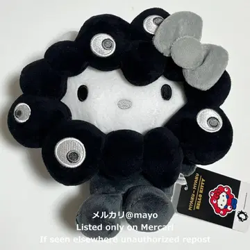 산리오 간사이 만박 블랙 미야쿠미야쿠 키티 봉제 인형 블랙