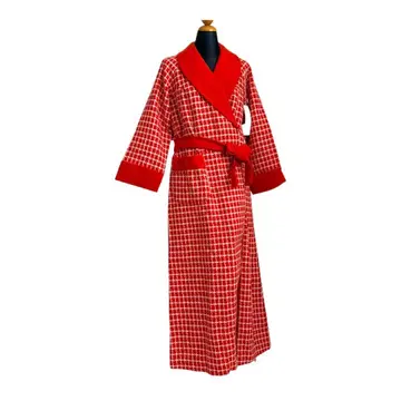 앤티크 여성용 가운 M 사이즈 빨간색 체크