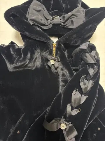 LIZLISA 토끼 귀 퍼 블루종