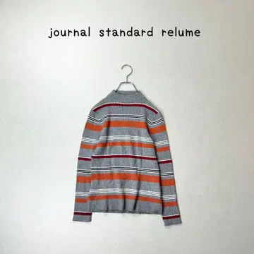저널 스탠다드 렐름 보더 배색 리브 니트