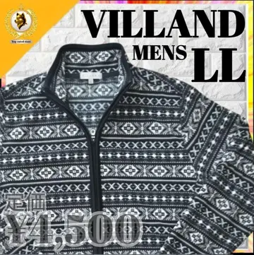 새상품급 VILLAND 플리스 자켓 LL 기하학 무늬 가을/겨울 경량